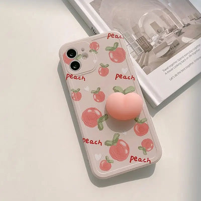 Squishy Peach Phone Case - iPhone 12 Pro Max / 12 Pro / 12 / 12 mini / 11 Pro Max / 11 Pro / 11 / SE / XS Max / XS / XR / X / SE 2 / 8 / 8 Plus / 7 / 7 Plus-3