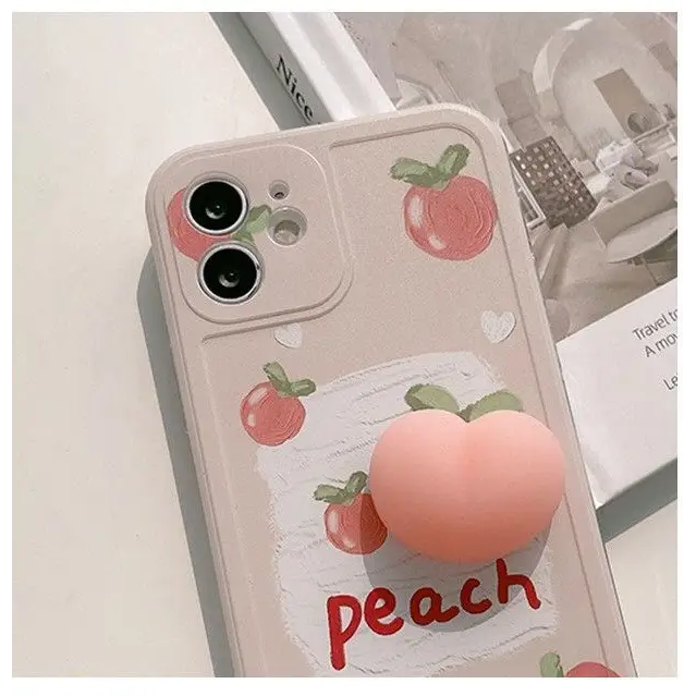 Squishy Peach Phone Case - iPhone 12 Pro Max / 12 Pro / 12 / 12 mini / 11 Pro Max / 11 Pro / 11 / SE / XS Max / XS / XR / X / SE 2 / 8 / 8 Plus / 7 / 7 Plus-5