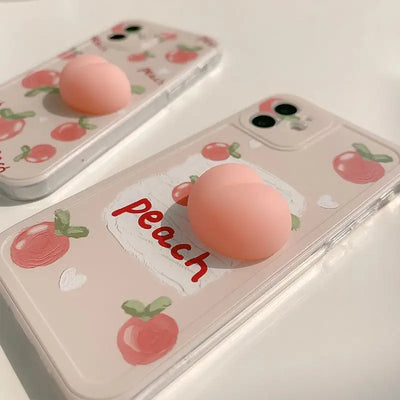 Squishy Peach Phone Case - iPhone 12 Pro Max / 12 Pro / 12 / 12 mini / 11 Pro Max / 11 Pro / 11 / SE / XS Max / XS / XR / X / SE 2 / 8 / 8 Plus / 7 / 7 Plus-24