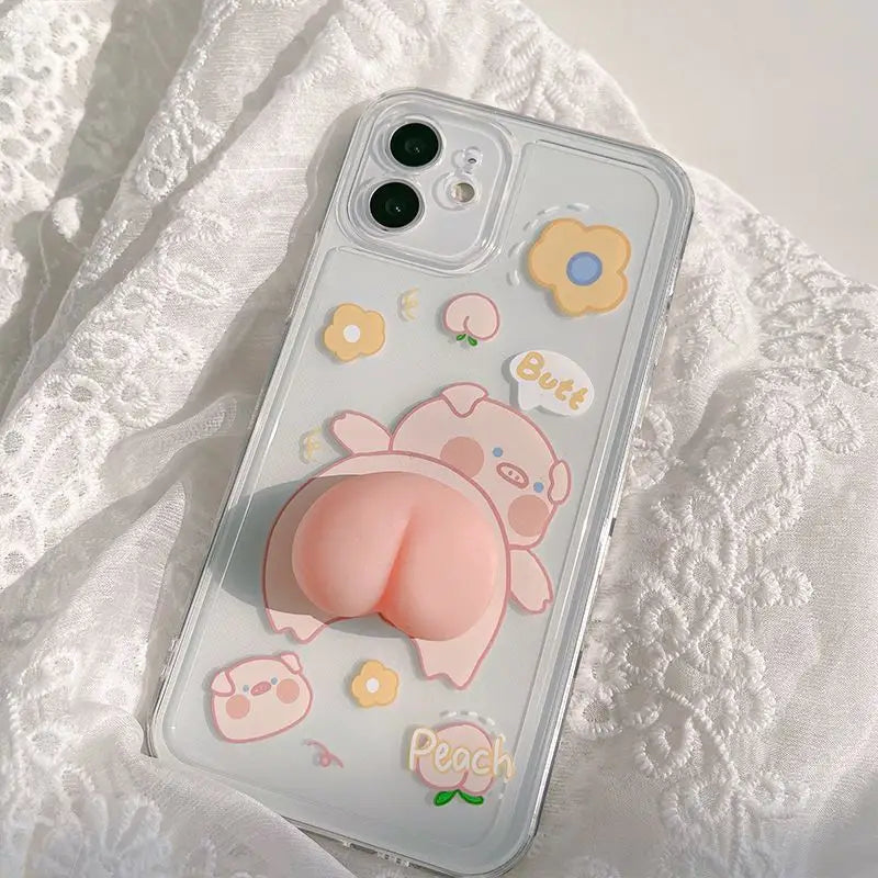 Squishy Pig Butt Phone Case - iPhone 12 Pro Max / 12 Pro / 12 / 12 mini / 11 Pro Max / 11 Pro / 11 / SE / XS Max / XS / XR / X / SE 2 / 8 / 8 Plus / 7 / 7 Plus-11