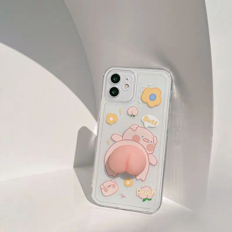 Squishy Pig Butt Phone Case - iPhone 12 Pro Max / 12 Pro / 12 / 12 mini / 11 Pro Max / 11 Pro / 11 / SE / XS Max / XS / XR / X / SE 2 / 8 / 8 Plus / 7 / 7 Plus-9