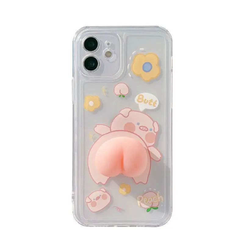 Squishy Pig Butt Phone Case - iPhone 12 Pro Max / 12 Pro / 12 / 12 mini / 11 Pro Max / 11 Pro / 11 / SE / XS Max / XS / XR / X / SE 2 / 8 / 8 Plus / 7 / 7 Plus-4
