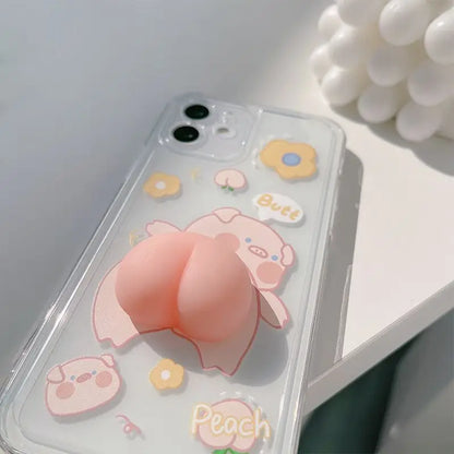 Squishy Pig Butt Phone Case - iPhone 12 Pro Max / 12 Pro / 12 / 12 mini / 11 Pro Max / 11 Pro / 11 / SE / XS Max / XS / XR / X / SE 2 / 8 / 8 Plus / 7 / 7 Plus-10