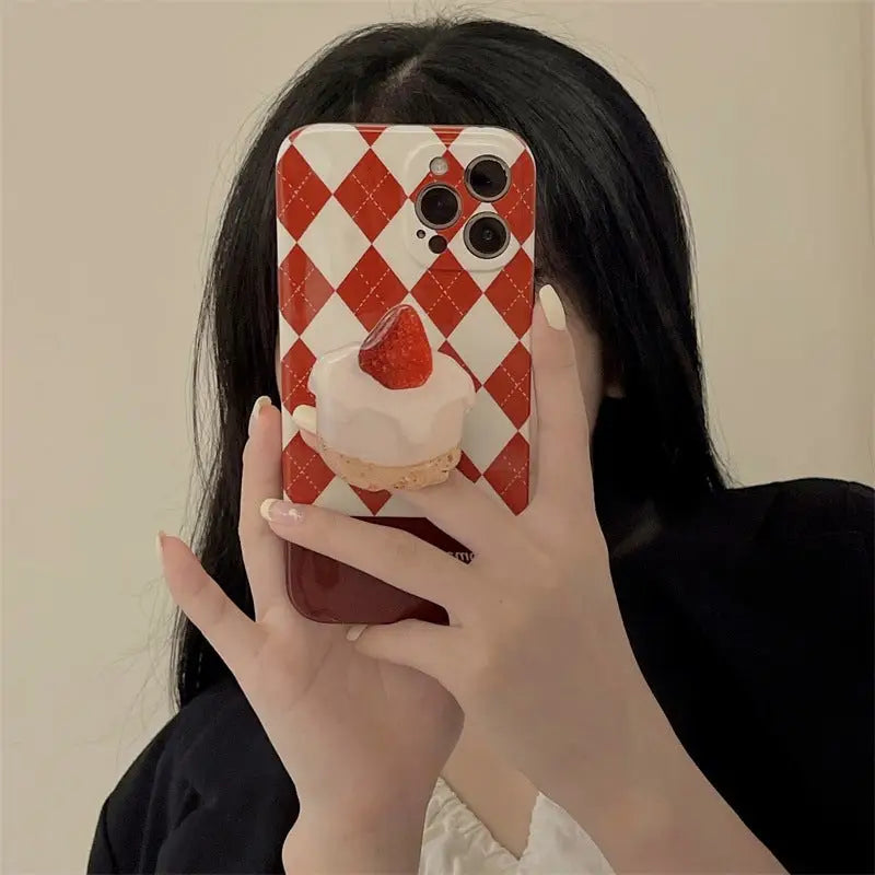 Strawberry Cake Argyle iPhone Case BP330 - iphone case