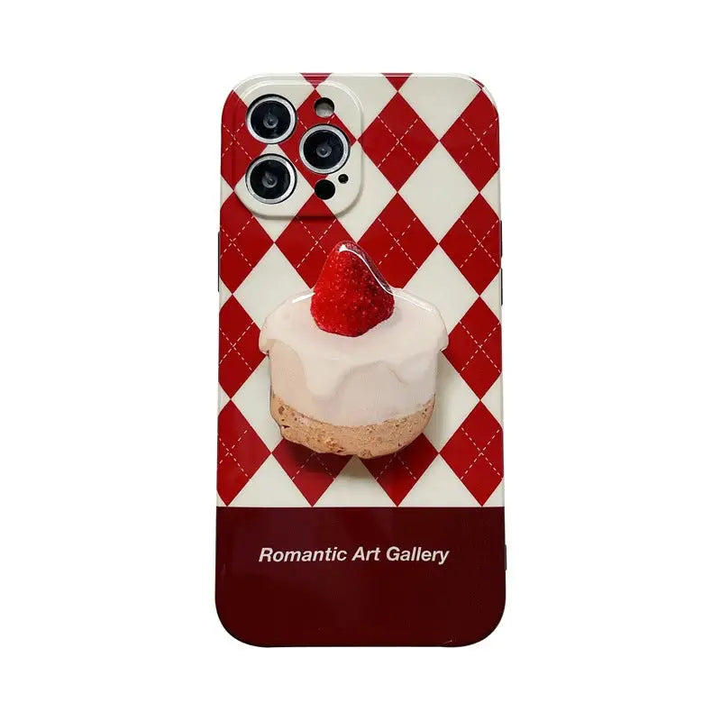 Strawberry Cake Argyle iPhone Case BP330 - iphone case