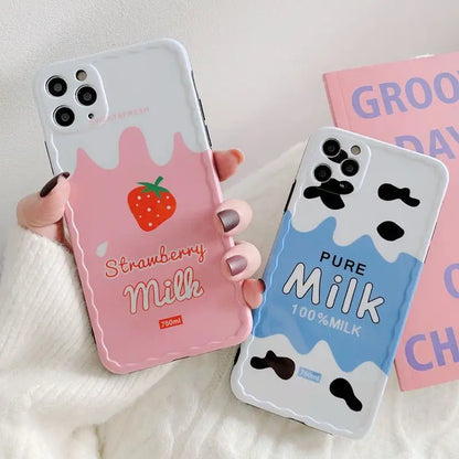 Strawberry / Milk Print Phone Case - iPhone 11 Pro Max / 11 