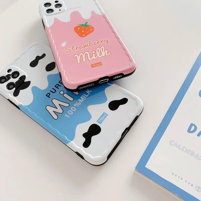 Strawberry / Milk Print Phone Case - iPhone 11 Pro Max / 11 