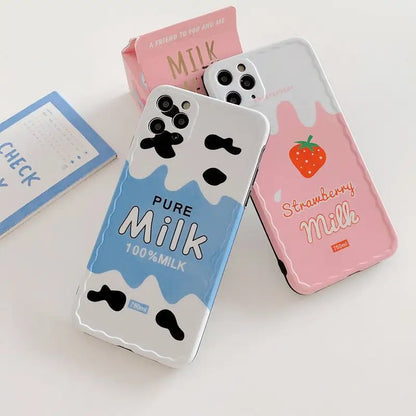 Strawberry / Milk Print Phone Case - iPhone 11 Pro Max / 11 