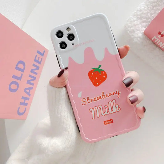 Strawberry / Milk Print Phone Case - iPhone 11 Pro Max / 11 