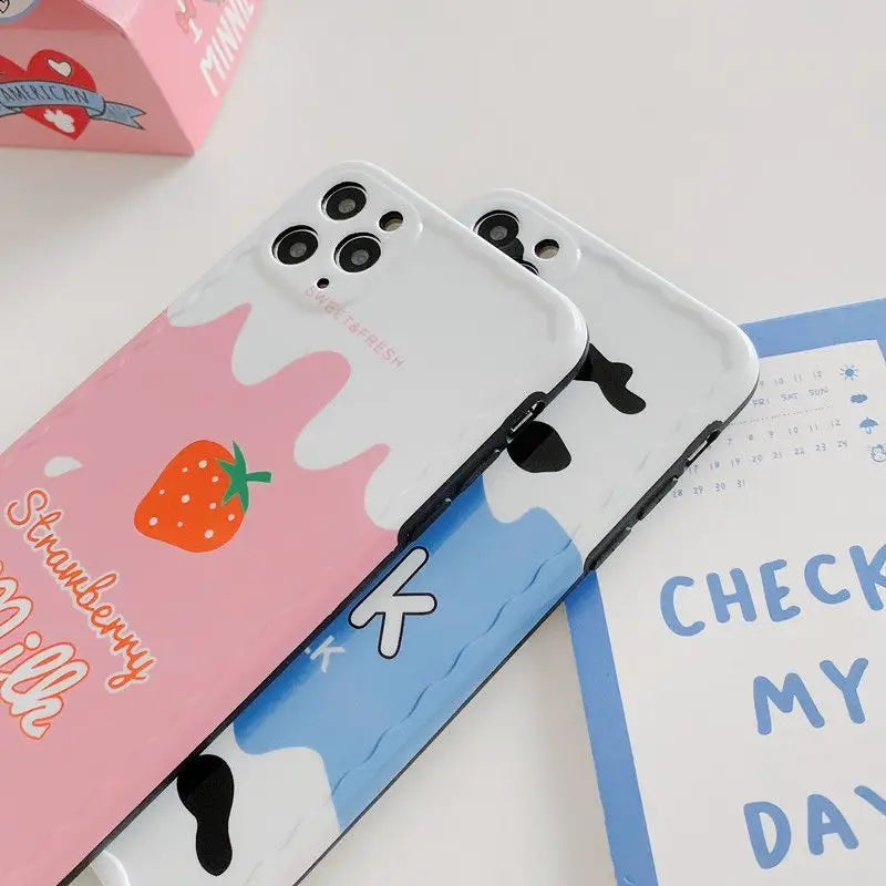 Strawberry / Milk Print Phone Case - iPhone 11 Pro Max / 11 