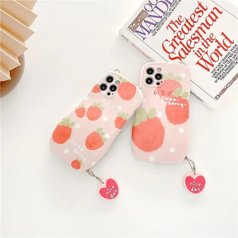 Strawberry Print Phone Case - Iphone 7 / 7 Plus / 8 / 8 Plus / X / Xs / Xs Max / Xr / 11 / 11 Pro / 11 Pro Max / 12 / 12 Pro / 12 Pro Max-20