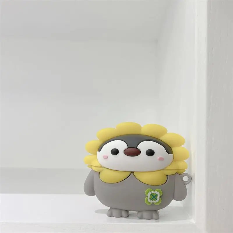 Sun Flower Penguin Airpods Earphone Case Skin Fz163 - Mobile