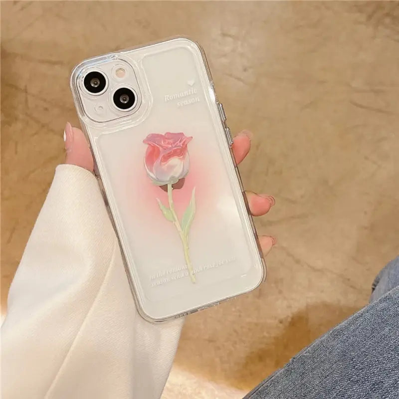Sweet Rose Flower Phone Case Cover for iphone 14 13 Pro Max 