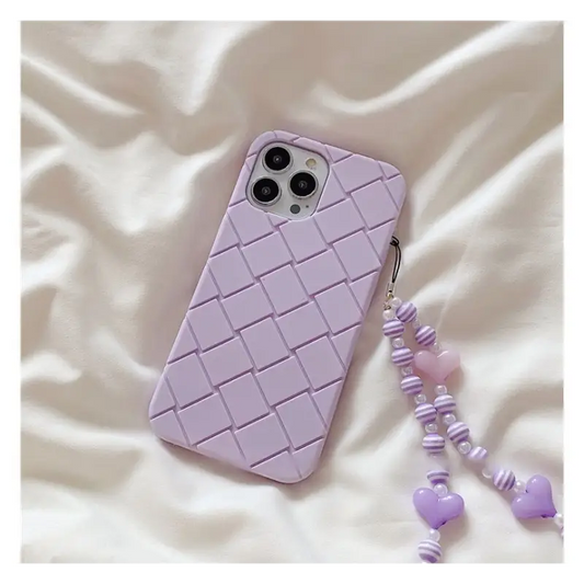 Textured Heart Chain Phone Case - iPhone 13 Pro Max / 13 Pro