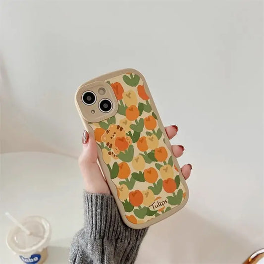 Tiger Flower Phone Case - iPhone 13 Pro Max / 13 Pro / 13 / 13 mini / 12 Pro Max / 12 Pro / 12 / 12 mini / 11 Pro Max / 11 Pro / 11 / SE / XS Max / XS / XR / X / SE 2 / 8 / 8 Plus / 7 / 7 Plus-2