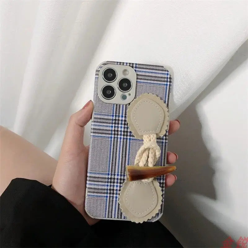 Toggle Strap Plaid Phone Case - Huawei / Honor-17