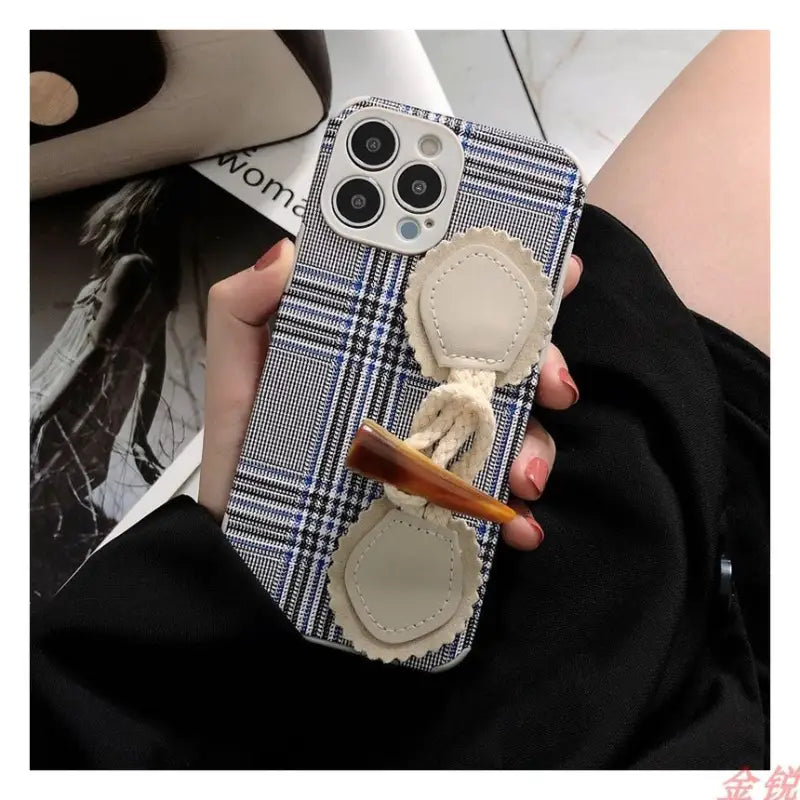 Toggle Strap Plaid Phone Case - Xiaomi / Red Mi-11