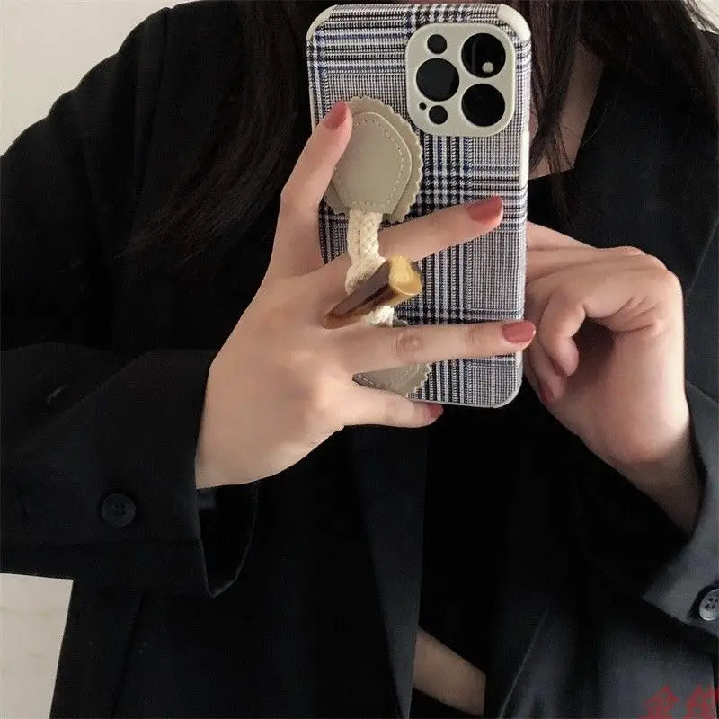 Toggle Strap Plaid Phone Case - Xiaomi / Red Mi-2
