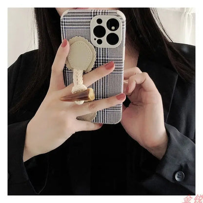 Toggle Strap Plaid Phone Case - Xiaomi / Red Mi-4