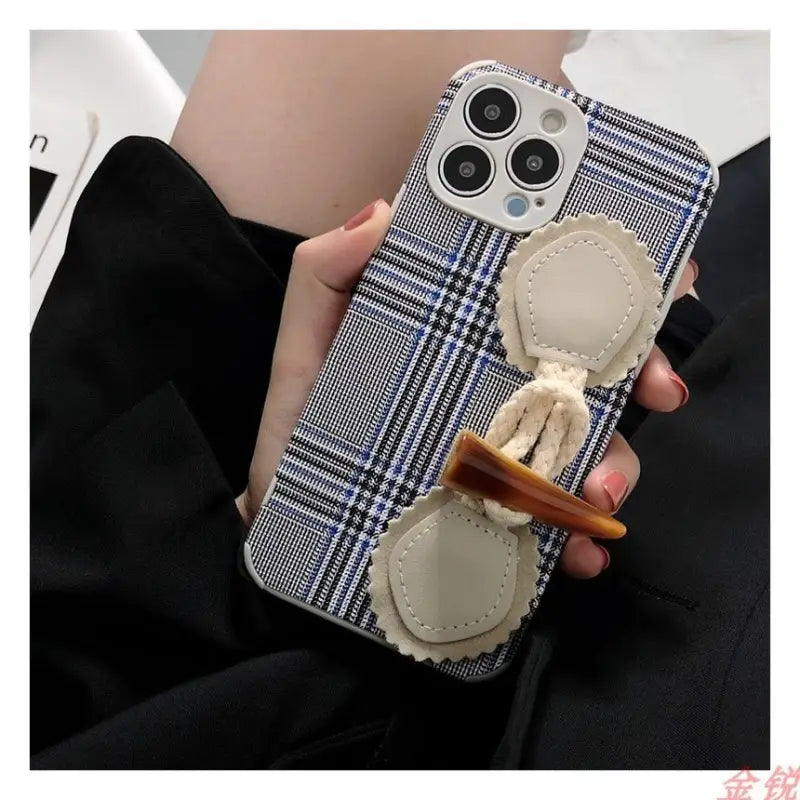 Toggle Strap Plaid Phone Case - Xiaomi / Red Mi-12