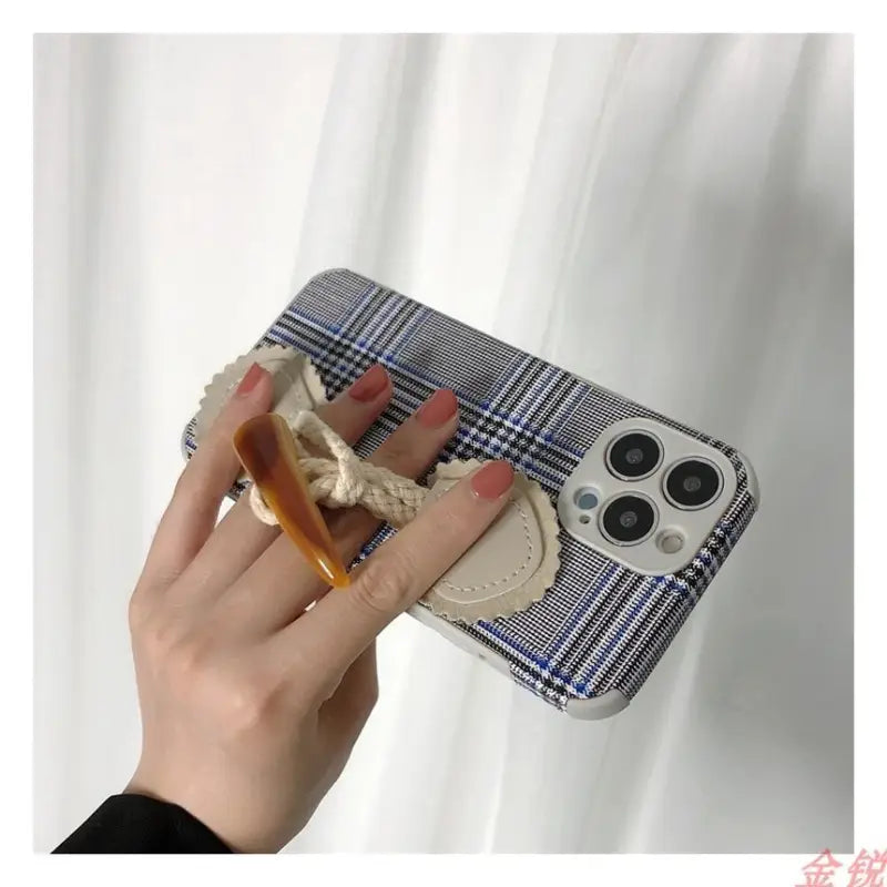 Toggle Strap Plaid Phone Case - Xiaomi / Red Mi-10