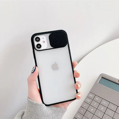 Translucent Phone Case with Lens Cover  - iPhone 13 Pro Max / 13 Pro / 13 / 13 Mini / iPhone 12 Pro Max / 12 Pro / 12 / 12 Mini /  iPhone 11 Pro Max / 11 Pro / 11 / XS Max / XS / XR / X / 8 / 8 Plus / 7 / 7 Plus / 6s / 6s Plus / 6 / 6 Plus-3