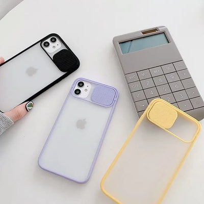 Translucent Phone Case with Lens Cover  - iPhone 13 Pro Max / 13 Pro / 13 / 13 Mini / iPhone 12 Pro Max / 12 Pro / 12 / 12 Mini /  iPhone 11 Pro Max / 11 Pro / 11 / XS Max / XS / XR / X / 8 / 8 Plus / 7 / 7 Plus / 6s / 6s Plus / 6 / 6 Plus-57