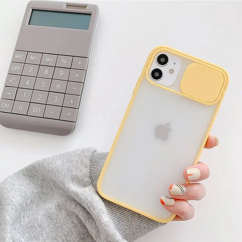 Translucent Phone Case with Lens Cover  - iPhone 13 Pro Max / 13 Pro / 13 / 13 Mini / iPhone 12 Pro Max / 12 Pro / 12 / 12 Mini /  iPhone 11 Pro Max / 11 Pro / 11 / XS Max / XS / XR / X / 8 / 8 Plus / 7 / 7 Plus / 6s / 6s Plus / 6 / 6 Plus-5