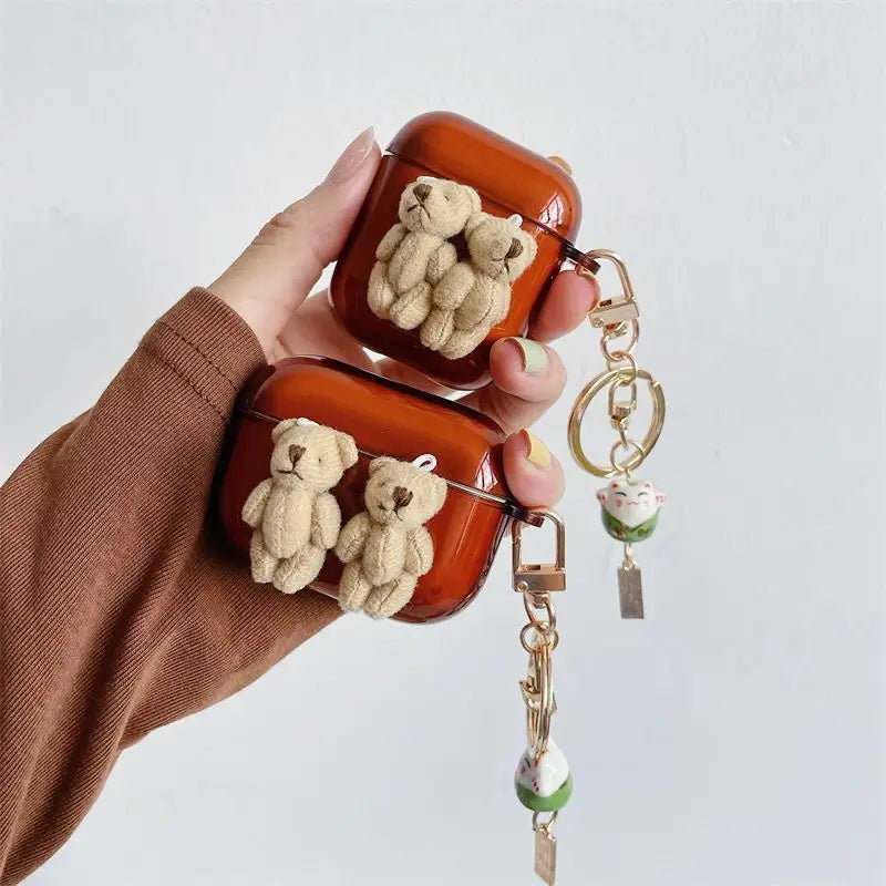 Transparent Bear AirPods Earphone Case Skin-1