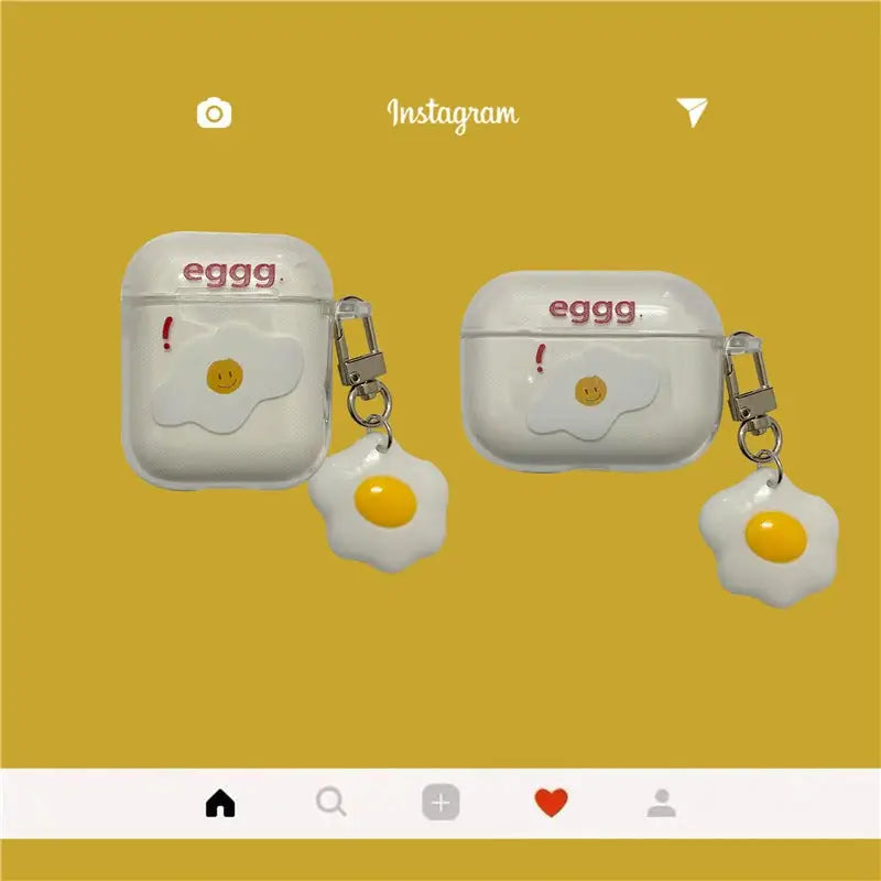 Transparent Fried Egg AirPods Case BI013 - airpod case