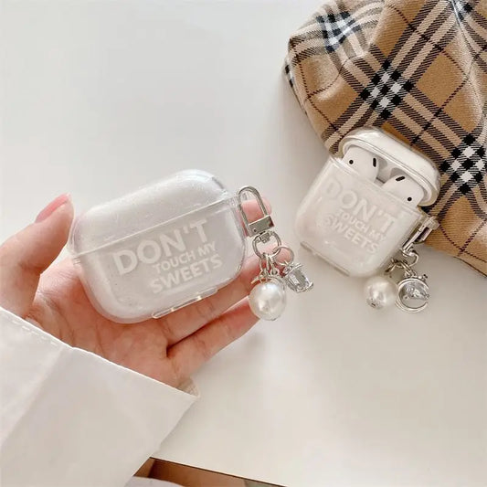 Transparent Lettering AirPods Earphone Case Skin-1