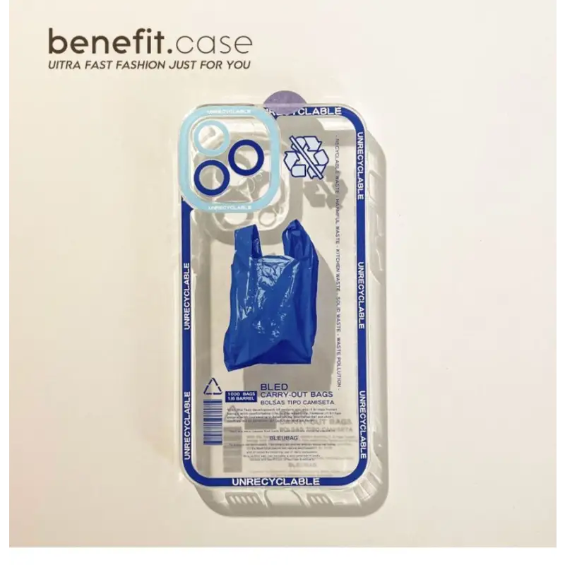 Trash Bag Print Transparent Phone Case - Iphone 13 Pro Max /