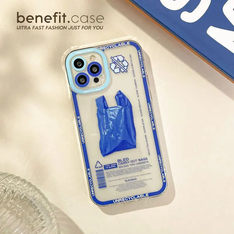Trash Bag Print Transparent Phone Case - Iphone 13 Pro Max /