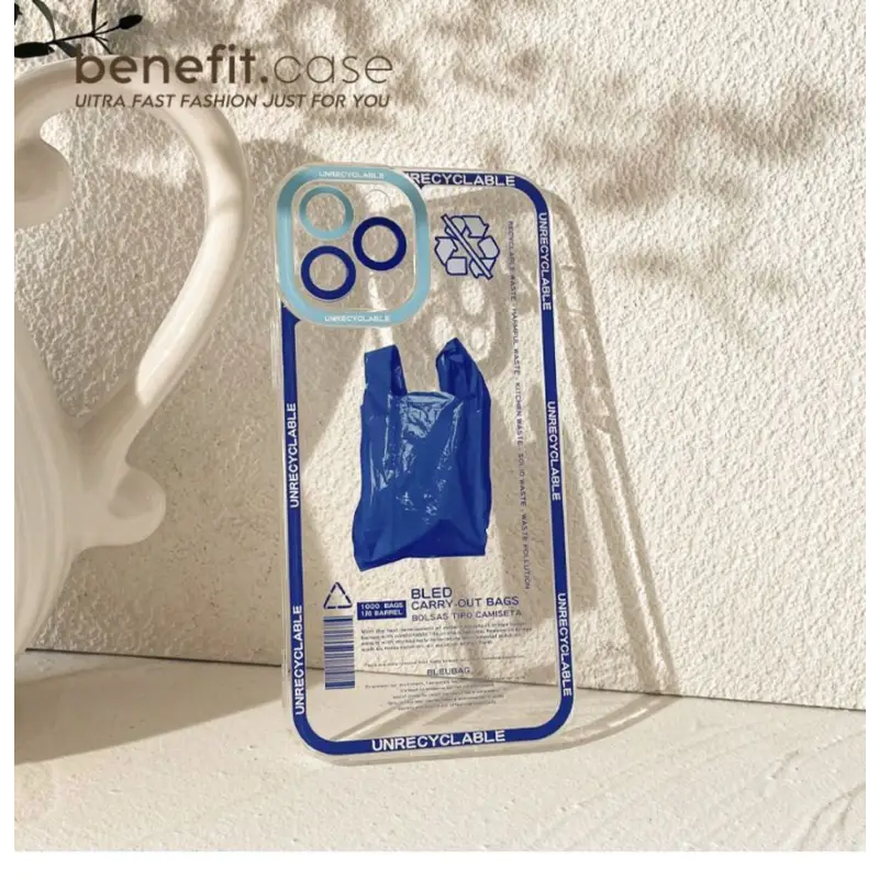 Trash Bag Print Transparent Phone Case - Iphone 13 Pro Max /