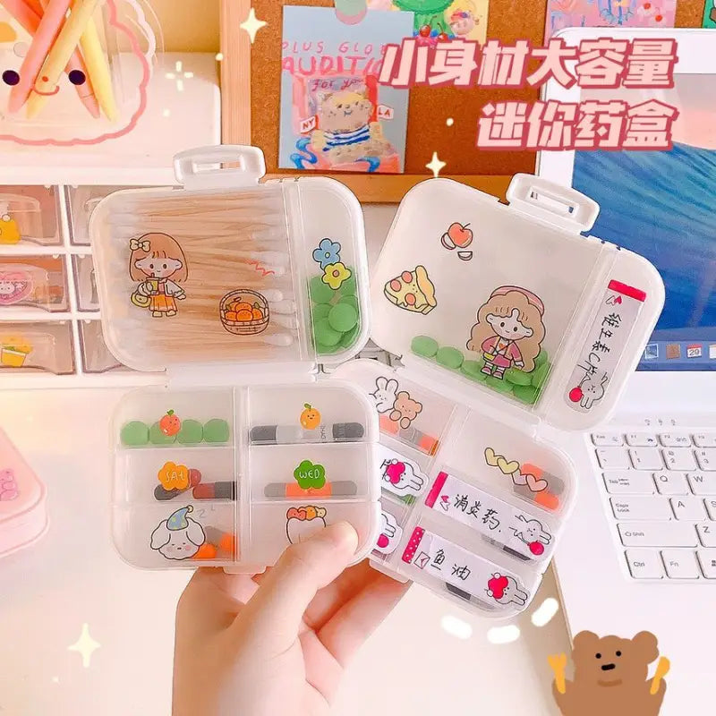 Travel Plastic Pill Box Cg269 - Makeup Containers