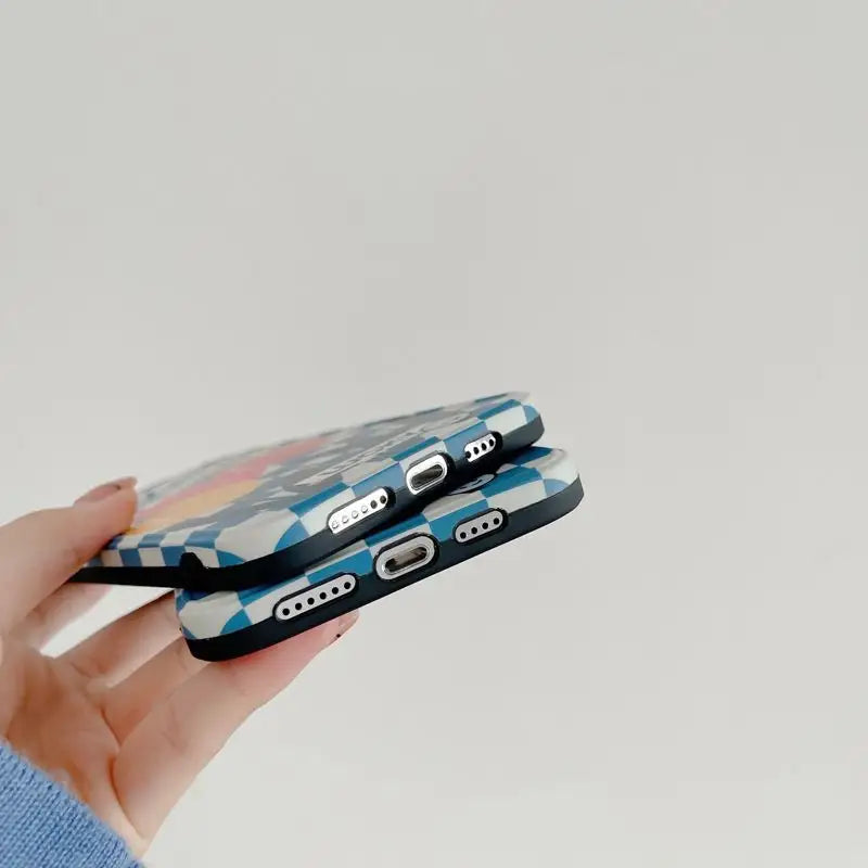 Tulip Checker Phone Case - iPhone 13 Pro Max / 13 Pro / 13 / 13 mini / 12 Pro Max / 12 Pro / 12 / 12 mini / 11 Pro Max / 11 Pro / 11 / SE / XS Max / XS / XR / X / SE 2 / 8 / 8 Plus / 7 / 7 Plus-6