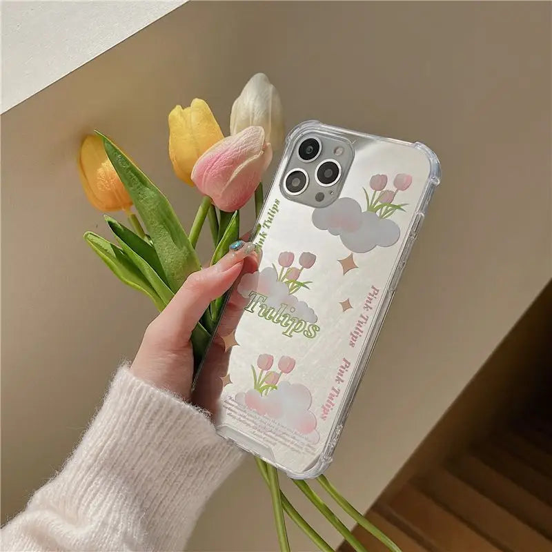 Tulip Cloud Mirrored Phone Case - iPhone 13 Pro Max / 13 Pro