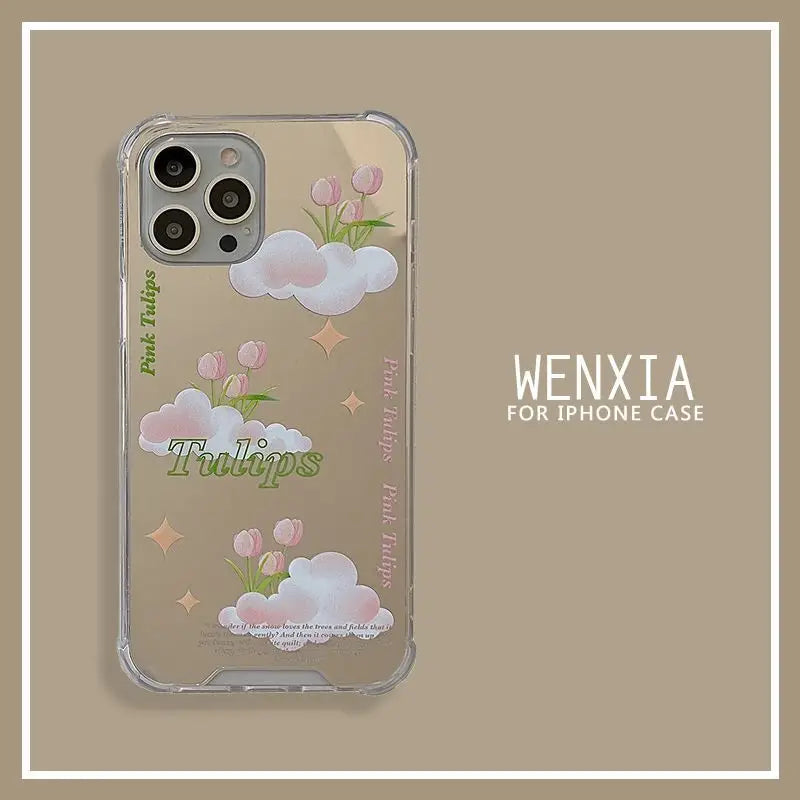 Tulip Cloud Mirrored Phone Case - iPhone 13 Pro Max / 13 Pro