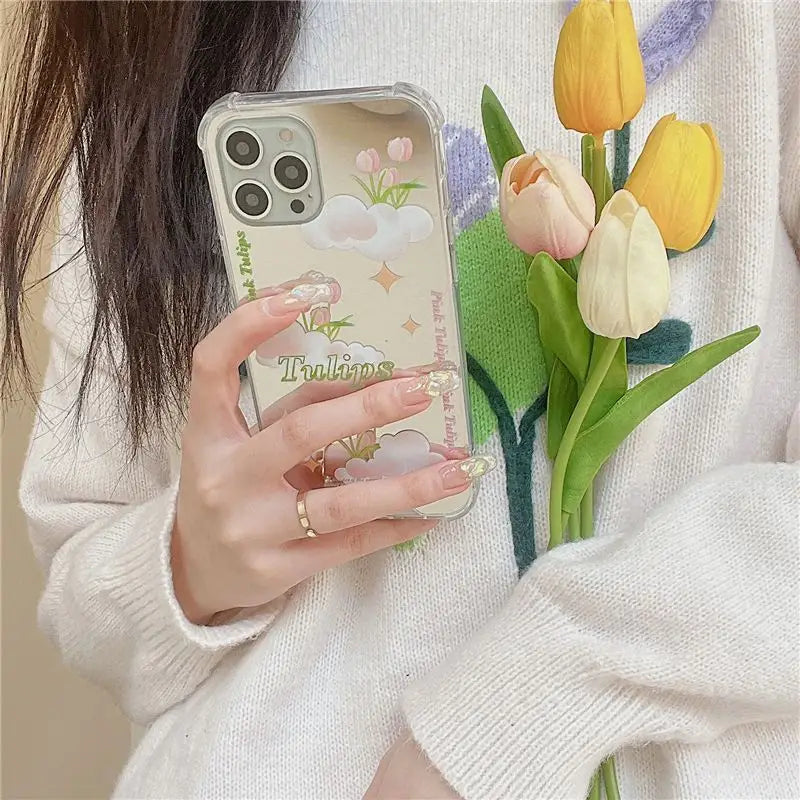 Tulip Cloud Mirrored Phone Case - iPhone 13 Pro Max / 13 Pro