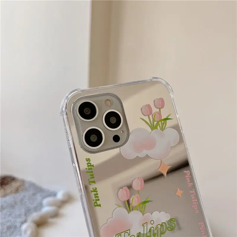 Tulip Cloud Mirrored Phone Case - iPhone 13 Pro Max / 13 Pro