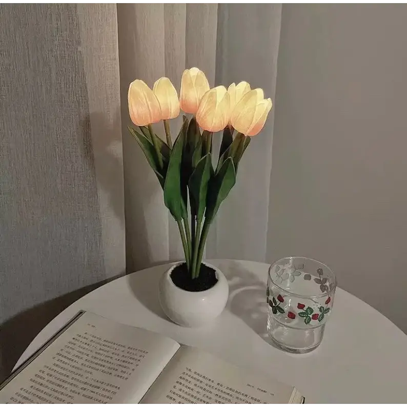 Tulip Flowerpot Lamp Night Light 6 PCS LED SU01 - Beige - 