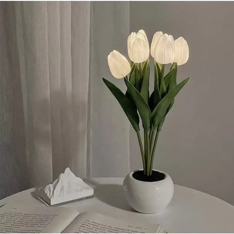 Tulip Flowerpot Lamp Night Light 6 PCS LED SU01 - White - 