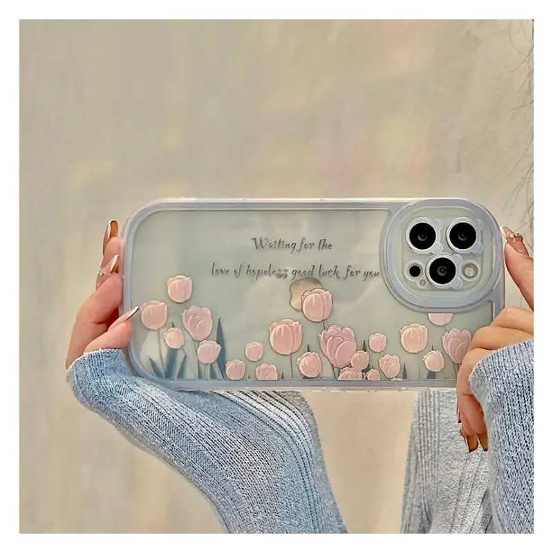 Tulip Lettering Transparent Phone Case - iPhone X / XS / XR 