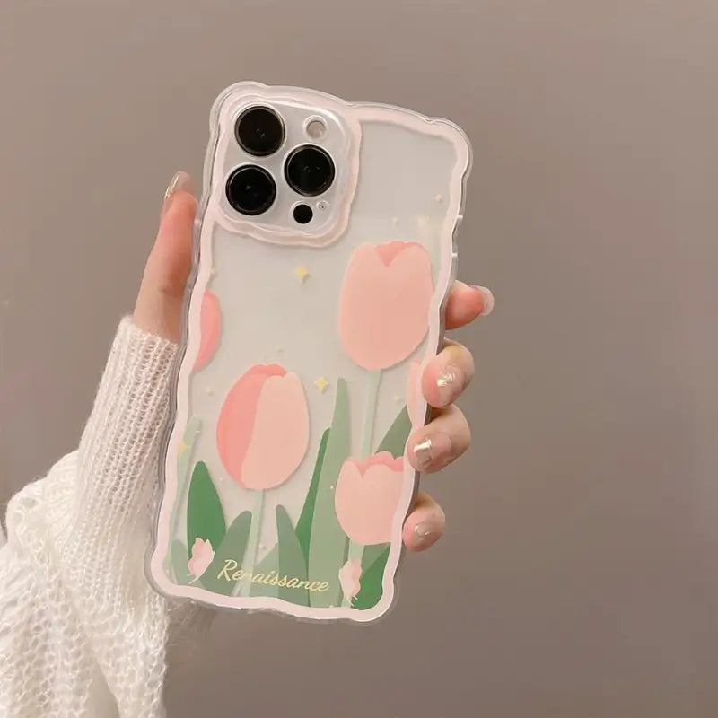 Tulip Transparent Phone Case - iPhone 7 / 8 / SE / 7 Plus / 8 Plus / X / XS / XS Max / XR / 11 / 11 Pro / 11 Pro Max / 12 mini / 12 / 12 Pro / 12 Pro Max / 13 mini / 13 / 13 Pro / 13 Pro Max-2