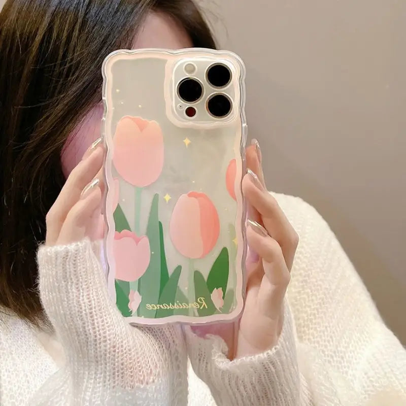 Tulip Transparent Phone Case - iPhone 7 / 8 / SE / 7 Plus / 8 Plus / X / XS / XS Max / XR / 11 / 11 Pro / 11 Pro Max / 12 mini / 12 / 12 Pro / 12 Pro Max / 13 mini / 13 / 13 Pro / 13 Pro Max-20