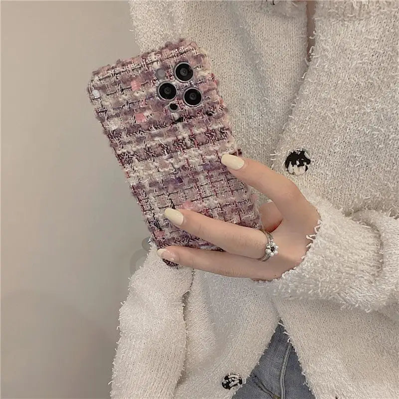 Tweed Phone Case - iPhone 13 Pro Max / 13 Pro / 13 / 12 Pro Max / 12 Pro / 12 / 11 Pro Max / 11 Pro / 11 / XS Max / XR / XS / X / 8 Plus / 7 Plus-9