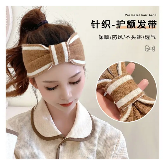 Two Tone Bow Knit Headband Wd109 - Headbands