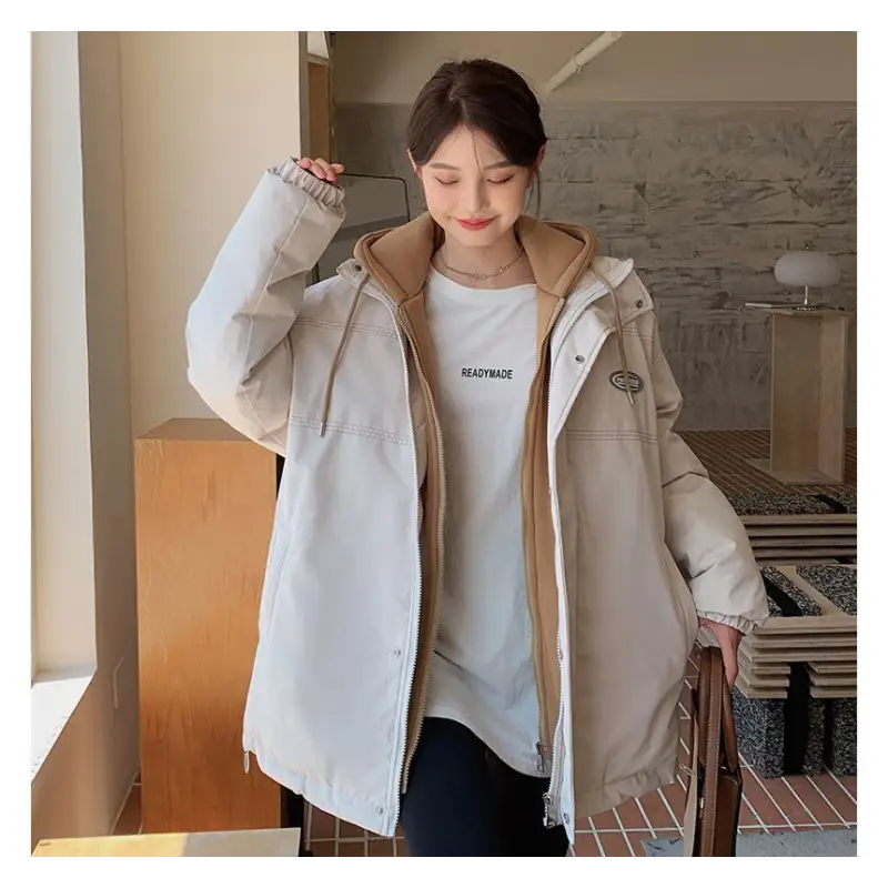 Two Tone Hooded Mock Two-Piece Parka BK30 - Parkas