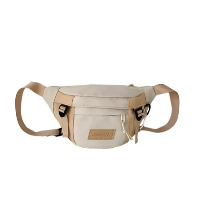 Two-Tone Lettering Applique Nylon Waist Bag KC9 - Pouches