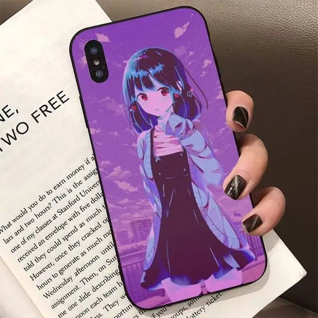 Vaporwave Purple Girl iPhone Case - Phone Cases